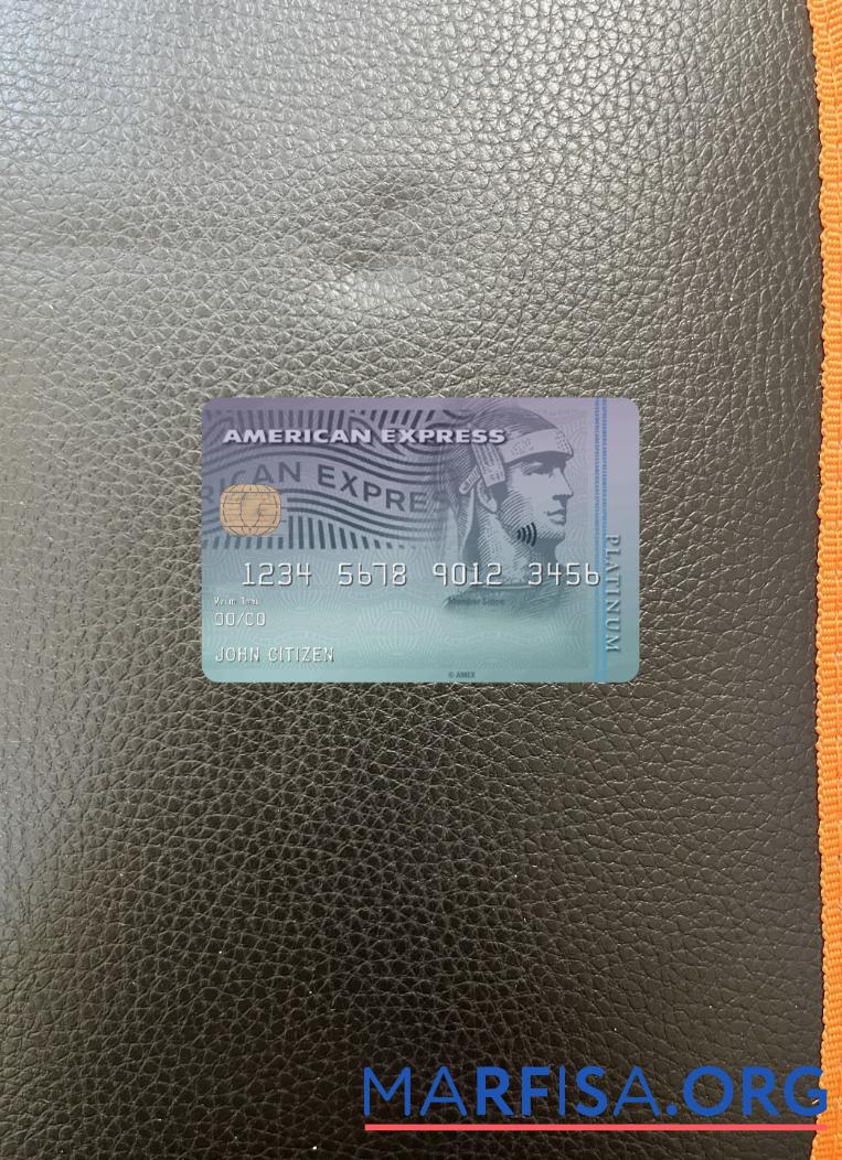 Printable USA Discover bank AMEX platinum card photolook front template